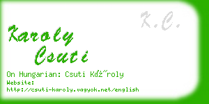 karoly csuti business card